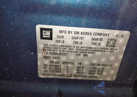 2020 Buick Encore Fwd Preferred из США, поврежденный, VIN KL4CJASB5LB012517